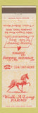 Matchbook Cover - Walk A Long Farms Chagrin Falls OH
