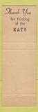 Matchbook Cover - Katy Railroad