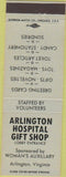 Matchbook Cover - Arlington Hospital Gift Shop VA grayish blue