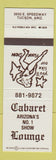 Matchbook Cover - Cabaret Lounge Tucson AZ girlie strip club
