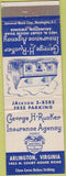 Matchbook Cover - George Rucker Insurance Arlington VA