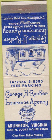 Matchbook Cover - George Rucker Insurance Arlington VA