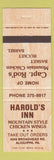 Matchbook Cover - Harold's Inn Aliquippa PA