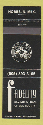 Matchbook Cover - Fidelity Savings and Loan Lea County Hobbs NM