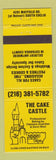 Matchbook Cover - The Cake Castle Cleveland OH