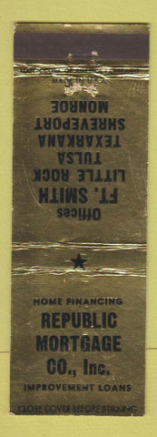 Matchbook Cover - Republic Mortgage Tulsa OK Fort Smith AR Shreveport LA WEAR