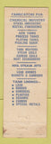 Matchbook Cover - Heil Process Equipment Cleveland OH tanks linings