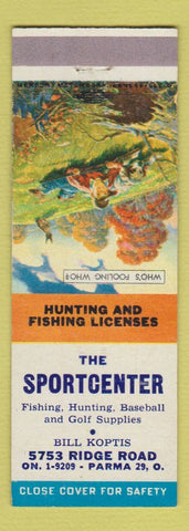 Matchbook Cover - The Sportcenter Sporting Goods Parma OH