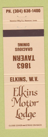 Matchbook Cover - Elkins Motor Lodge WV