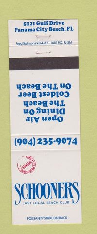 Matchbook Cover - Schooners Beach Club Panama City Beach FL