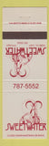Matchbook Cover - Sweetwater Chicago IL