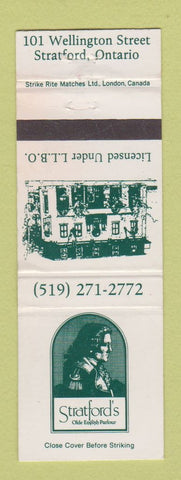 Matchbook Cover - Stratford's Olde English Parlour Stratford ON