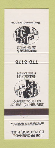 Matchbook Cover - Bienvenue A Le Castel Du Portage Hull QC