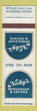Matchbook Cover - Nicky's Restaurant Lounge Alexandria VA