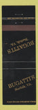 Matchbook Cover - Bugatti's Norfolk VA