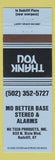 Matchbook Cover - Mo Better Base Stereo Alarms Radcliff KY