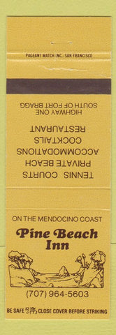 Matchbook Cover - Pine Beach Inn Fort Bragg CA