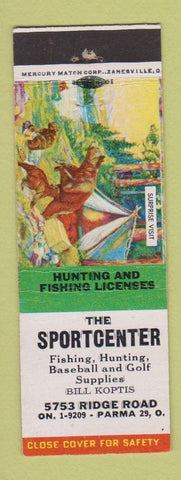 Matchbook Cover - The Sportcenter Sporting Goods Parma OH