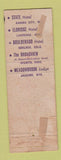 Matchbook Cover - Hutson Hotels WORN