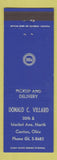 Matchbook Cover - Donald Villard Pure oil gas Canton OH