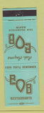 Matchbook Cover - Bob Restaurants San Francisco Marin CA