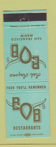 Matchbook Cover - Bob Restaurants San Francisco Marin CA