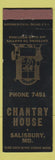 Matchbook Cover - Chantry House Salisbury MD