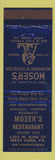Matchbook Cover - Moser's Restaurant West York PA