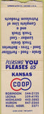 Matchbook Cover - Kansas COOP grain feed seed Huron Leona KS