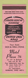 Matchbook Cover - Motel Plaza 76 Burbank OH