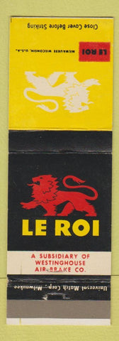 Matchbook Cover - Le Roi Milwaukee WI Westinghouse Air Brake