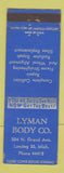 Matchbook Cover - Lyman Auto Body Lansing MI