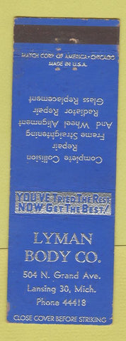 Matchbook Cover - Lyman Auto Body Lansing MI