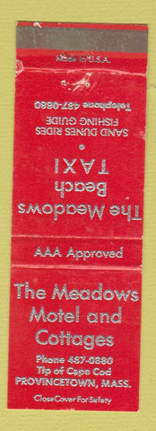 Matchbook Cover - Meadows Motel Cottages Provincetown MA Taxi WEAR
