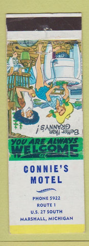 Matchbook Cover - Connie's Motel Marshall MI hillbilly