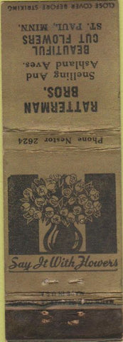 Matchbook Cover - Ratterman Bros Flowers ST Paul MN