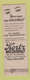 Matchbook Cover - Kortz Jewelry Denver Colorado WEAR