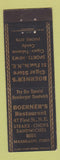Matchbook Cover - Boerner's Restaurant