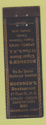 Matchbook Cover - Boerner's Restaurant
