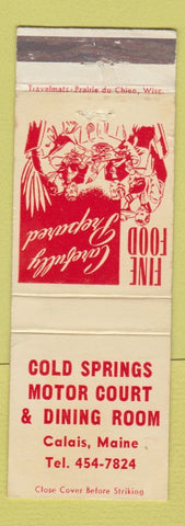 Matchbook Cover - Cold Springs Motor Court Restaurant Calais ME WEAR