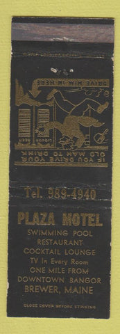 Matchbook Cover - Plaza Motel Brewer ME WEAR