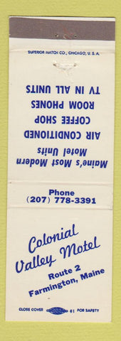 Matchbook Cover - Colonial Valley Motel Farmington ME