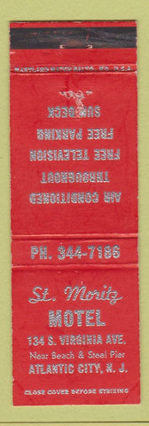 Matchbook Cover - St Moritz Hotel Atlantic City NJ WEAR