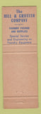 Matchbook Cover - Hill & Griffith Cincinnati OH St Louis Foundry Supply WEAR