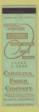 Matchbook Cover - Carolina Paper Company Columbia SC