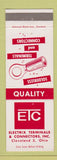 Matchbook Cover - ETC Electrix Terminals Connectors Cleveland OH