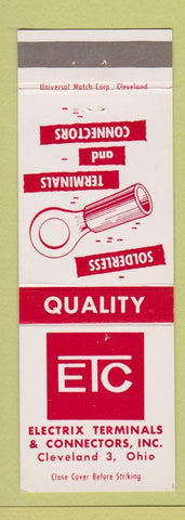 Matchbook Cover - ETC Electrix Terminals Connectors Cleveland OH
