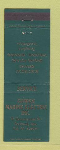 Matchbook Cover - Gowen Marine Electric Portland ME