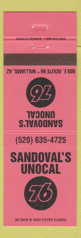 Matchbook Cover - Sandoval's Unocal 76 oil gas Williams AZ