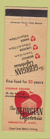 Matchbook Cover - Georgian Cafeteria Springfield MA